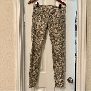 Current/Elliott canvas snakeskin skinny ankle jean - size 25